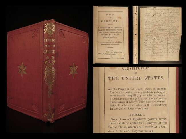 1857 US Documents Constitution Declaration SIGNERS