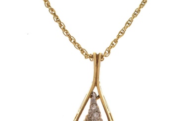 18ct gold diamond set teardrop pendant