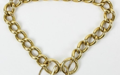 18k yellow gold heart chain bracelet