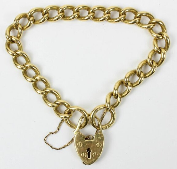18k yellow gold heart chain bracelet
