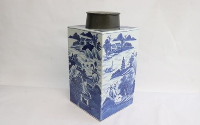 18th c. lg tea caddy w/ pewter top, Qianlong period