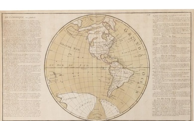 18th century Map of the Americas by Jean Baptiste Louis Clouet (c. 1730-1790), copper, engraving on