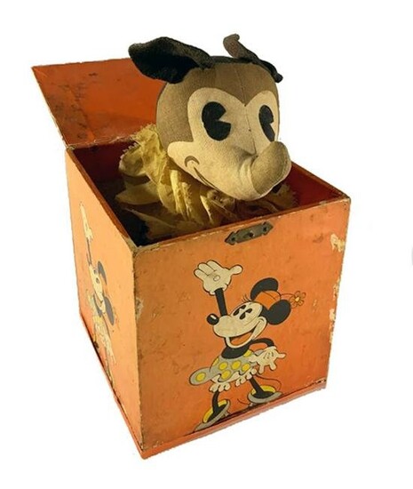 1930s Mickey Mouse Jack in the Box, Marks Bros.