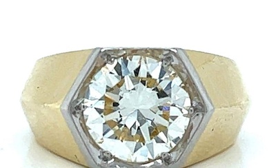 1960s 18K Yellow Gold & Platinum 2.60 Ct. Diamond Ring