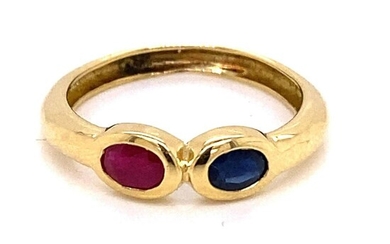 1980’s 18k Ruby Sapphire Ring