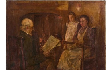 19TH CENTURY ENGLISH SCHOOL FAMILY IN AN INTERIOR