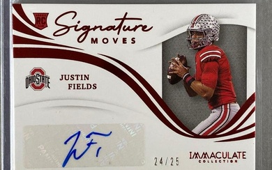 2021 Panini Immaculate Justin Fields Signature Moves Auto 24/25