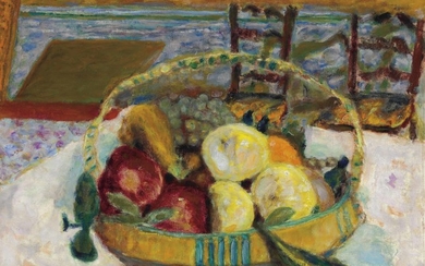 Pierre Bonnard (1867-1947), Corbeille de fruits dans la salle à manger du cannet
