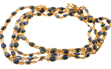 21.6K Yellow Gold & SAPPHIRE Necklace/Bracelet
