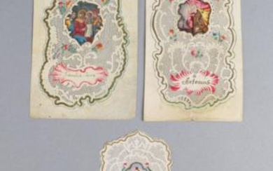 3 Spitzenbilder, um 1770/80