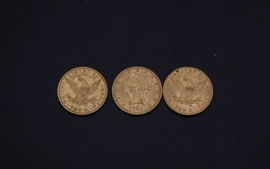 3 pièces de 10 dollars USA - 50.19 g - Lot 42 - A.Blanchy | E.Lacombe - Bordeaux Chartrons - Bordeaux Enchères