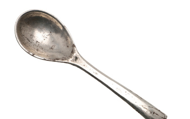 3319342. AN ARTS & CRAFTS SILVER SPOON, BY OMAR RAMSDEN.