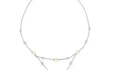 PEARL AND DIAMOND LUCEA NECKLACE, BULGARI set with