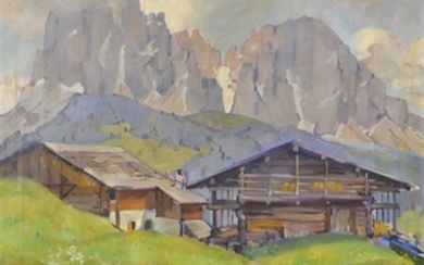 Rolf Regele (Bozen/Bolzano 1899 – 1987), Paesaggio delle Dolomiti;Olio su...