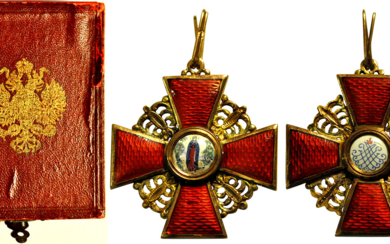 Знак ордена Святой Анны 3-й степени. Санкт-Петербург, фирма «Эдуард»....