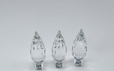 3pc Swarovski Silver Crystal Figurines, Poplar Trees