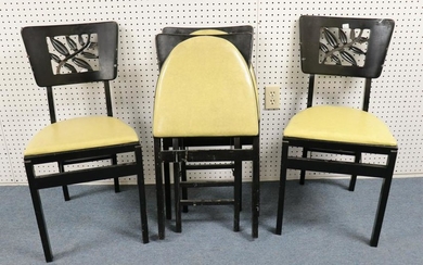 4 Black Painted Folding Chairs