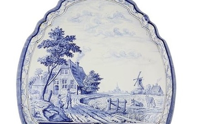 42-: Holland: very large wall plaque in stanniferous...