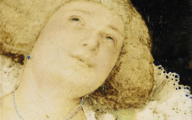 ALBERT ANKER (1831-1910), Blonde Frau mit Perlenkette