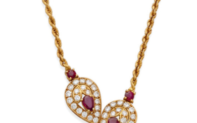 A diamond, ruby and 18k gold necklace,, Graff