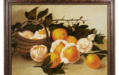 Early Florida Oil Painting, Wrapped Oranges