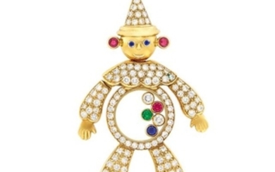 Gold, Diamond, Gem-Set and Crystal 'Happy' Clown Pendant, Chopard
