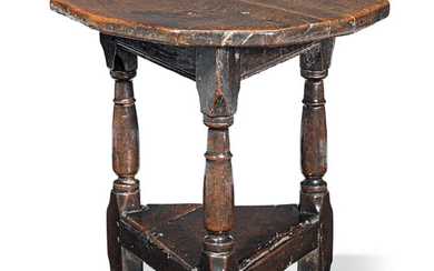 A good and rare joined oak cricket-type table, English, circa 1640-60