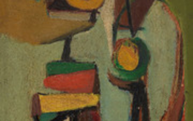 JOHN GRILLO Untitled. Oil on board, 1946. 1155x385 mm; 45 1/2x15 3/8 inches....