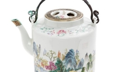 A Large Chinese Famille Rose Porcelain Teapot
