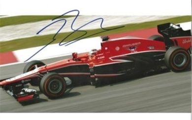 Motor Racing Jules Bianchi 10x8 signed colour photo pictured driving for Marussia in formula one. Jules Lucien André Bianchi...