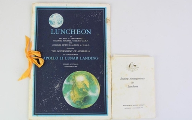 NASA Apollo 11 Astronaut Invitation & Luncheon Menu at Wentworth Hotel 1 November 1969 Given by Prime Minister John Gorton
