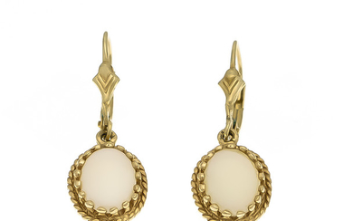 Opal earrings GG 585/000 with 2 oval milk...