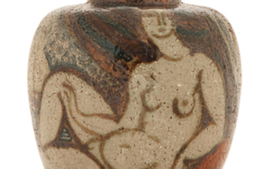 RENÉ BUTHAUD (1886-1986) Vase boule en terre chamottée...