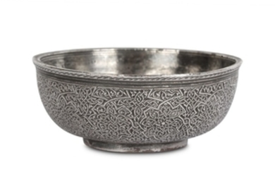 A SILVERED COPPER BOWL Possibly Mamluk Syria or...