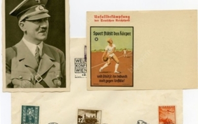 Souvenir postcards from the exhibition "Der Ewige Jude" - Munich, Berlin 1937 - Anti-Nazi writing