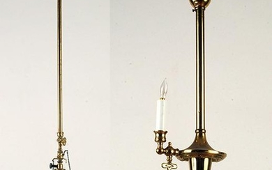 TWO LATE VICTORIAN BRASS CHANDELIERS C.1890