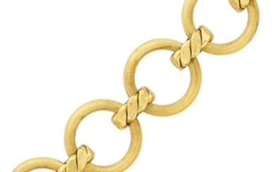 Wide Gold Link Bracelet