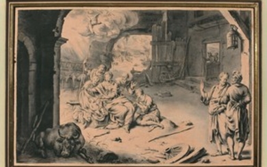 Willem Van Mieris Leyde, 1662 - 1747 L'Adoration des bergers