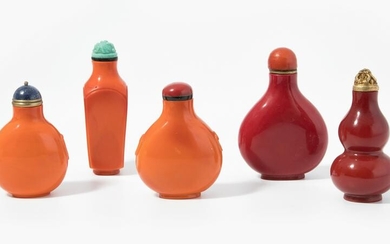 5 Peking-Glas Snuff Bottles