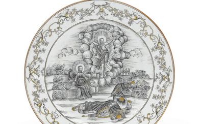 A GRISAILLE RESURRECTION PLATE, QIANLONG PERIOD, CIRCA 1750