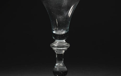 A baluster wine glass, circa 1730