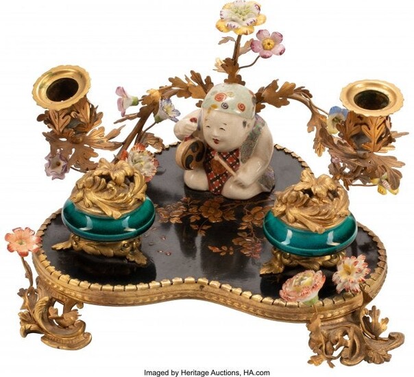 61242: A French Chinoiserie Gilt Bronze Mounted Porcela