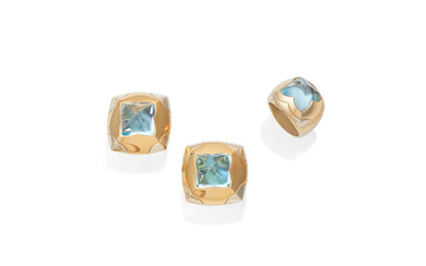 A topaz 'Piramide' ring and earring suite,, by Bulgari, 1998