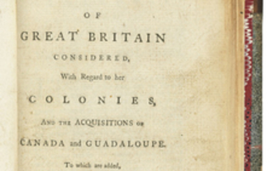 [FRANKLIN, Benjamin (1706-1790)]. The Interest of Great Britain considered, with Regard to her Colonies, and the Acquisitions of Canada and Guadaloupe. To which are added, observations concerning the increase of mankind, peopling of countries...