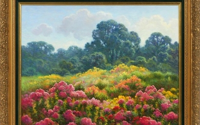 MIKE COYLE, OIL ON CANVAS, "LATE SUMMER GARDEN"