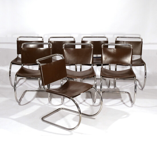 (8pc) SET MIES VAN DER ROHE for KNOLL CHAIRS