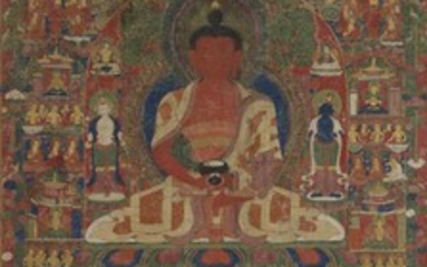 A THANGKA DEPICTING AMITABHA 16th Century