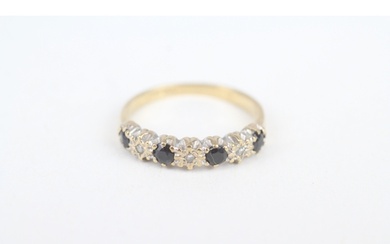 9ct gold sapphire & diamond half eternity ring