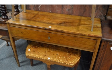 A 19th century French walnut single drawer side table.