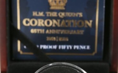 A 2018 GOLD PROOF FIFTY PENCE COIN, "H.M. THE QUEEN'S